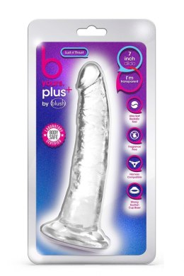 Zagięte dildo z mocną przyssawką żylasty trzon Blush