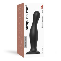 Fikuśne czarne opływowe dildo waginalne analne Strap-on-me