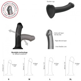 Gładki brązowy penis dildo z przyssawką 20 cm Strap-on-me