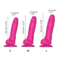 Realistyczne dildo sliding skin fushia m Strap-on-me