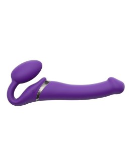 Wodoodporny wibrujący strap-on silikonowy fiolet Strap-on-me