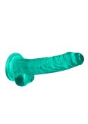 Silikonowe zielone dildo z mocną przyssawką 19 cm RealRock