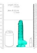 Silikonowe zielone dildo z mocną przyssawką 19 cm RealRock