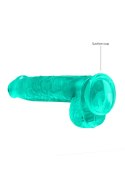 Zielone dildo do penetracji pochwy i anusa 17 cm RealRock