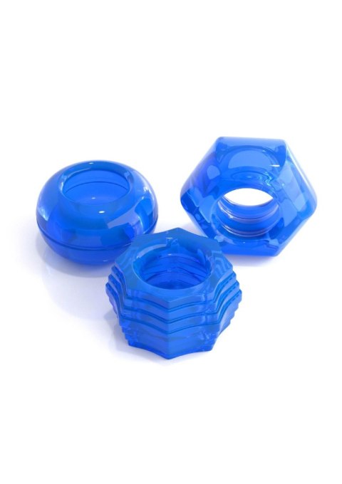 Deluxe Cock Ring Set Blue