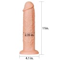 Długie potężne dildo z przyssawką i żyłami 28 cm Lovetoy