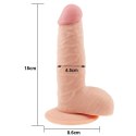 Grube żylaste dildo z przyssawką i jadrami 18 cm Lovetoy