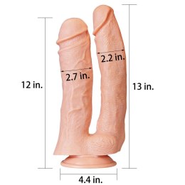 Podwójne potężne dildo do sexu wyżyłowane 33 cm Lovetoy