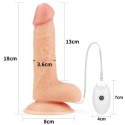 Czarny strap-on z gumowym penisem wibracje pilot Lovetoy