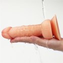 Czarny strap-on z gumowym penisem wibracje pilot Lovetoy