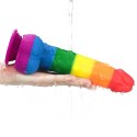 Dildo tęczowe elastyczne z przyssawką 22,5 cm Lovetoy