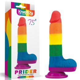 Dildo tęczowe giętkie silikonowe przyssawka 19,5cm Lovetoy