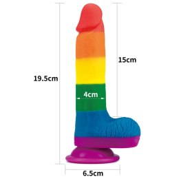 Dildo tęczowe giętkie silikonowe przyssawka 19,5cm Lovetoy