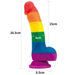 Tęczowe dildo elastyczne z przyssawką 20,5 cm Lovetoy