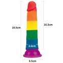 Tęczowe dildo elastyczne z przyssawką silikonowe Lovetoy