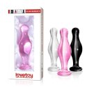 Biały opływowy szklany sex korek analny 11,5 cm Lovetoy