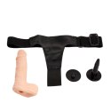 Czarna uprząż strap-on realistyczne dildo 15 cm BAILE