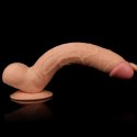 Super giętkie dildo z przyssawką i jądrami 27,5 cm Lovetoy