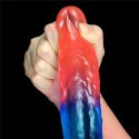 Duże dwukolorowe dildo giętkie z przyssawką 20 cm Lovetoy