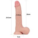 Duże żylaste gumowe dildo z podwójna skórą 24,5 cm Lovetoy