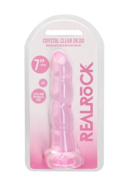 Różowe żelowe silikonowe dildo z przyssawką 18 cm RealRock