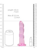 Różowe żelowe silikonowe dildo z przyssawką 18 cm RealRock