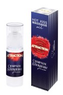 Żel jadalny do masażu Hot Kiss Smak Truskawka 50ML Attraction