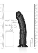 Czarne realistyczne żylaste dildo przyssawka 25 cm RealRock