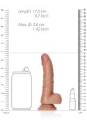 Grube silikonowe żylaste dildo przyssawka 17 cm RealRock