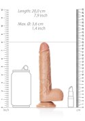 Miękkie duże żylaste dildo z mocną przyssawką 20cm RealRock