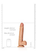 Miękkie duże żylaste dildo z mocną przyssawką 34cm RealRock