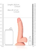 Silikonowe żylaste cieliste dildo przyssawka 20 cm RealRock