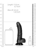 Silikonowe żylaste czarne dildo przyssawka 23 cm RealRock