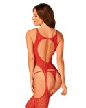 Koronkowe bodystocking erotyczny czerwone XL/XXL Obsessive