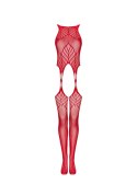 Koronkowe bodystocking erotyczny czerwone XL/XXL Obsessive