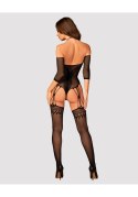 Strój erotyczny koronka bodystocking czarne S/M/L Obsessive