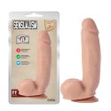 Żylasty miły w dotyku penis z przyssawką 21 cm T-skin Real