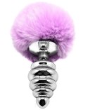 Plug-Metal Anal Fluffly Twist Plug L Purple Alive