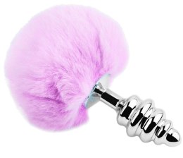 Plug-Metal Anal Fluffly Twist Plug L Purple Alive