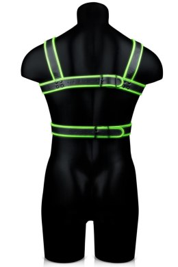 Body Harness - Glow in the Dark - Neon Green/Black - L/XL Ouch!