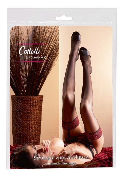 Stockings black/red 3 Cottelli LEGWEAR