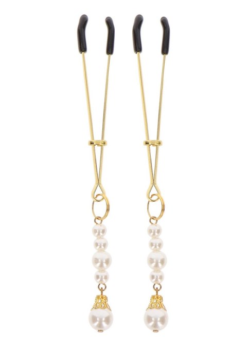 Tweezers With Pearls Gold Taboom