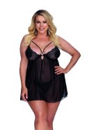 SKYLEE black chemise L+ (XL/XXL) czarna halka Anais