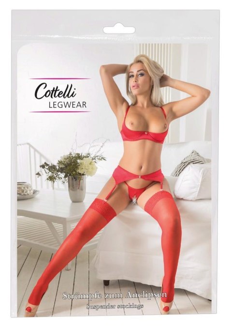 Stockings red 4 Cottelli LEGWEAR