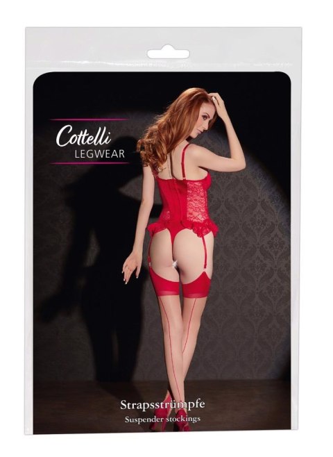 Stockings skin/red 5 Cottelli LEGWEAR