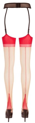 Stockings skin/red 5 Cottelli LEGWEAR