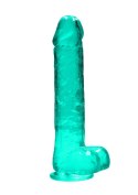 9"""" / 25 cm Realistic Dildo With Balls - Turquoise RealRock