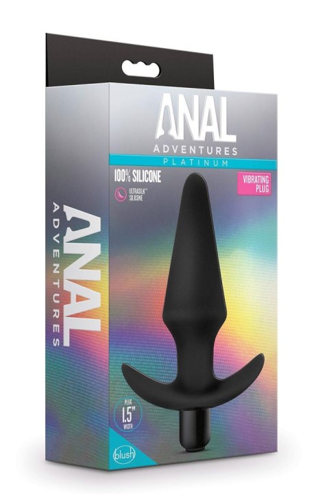 ANAL ADVENTURES PLATINUM SILICONE VIBRATING PLUG BLACK Blush