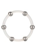 Steel Beaded Silicone Ring XL Transparent CalExotics