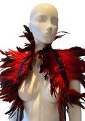 Feather Shoulder Wrap Red